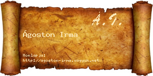 Ágoston Irma névjegykártya